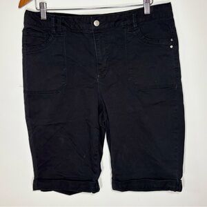 Jacklyn Smith Collection Vintage Black Bermuda Shorts Rolled Cuff High Rise 16